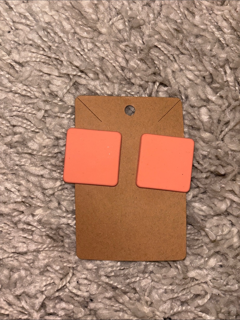 Coral Square Stud Earrings